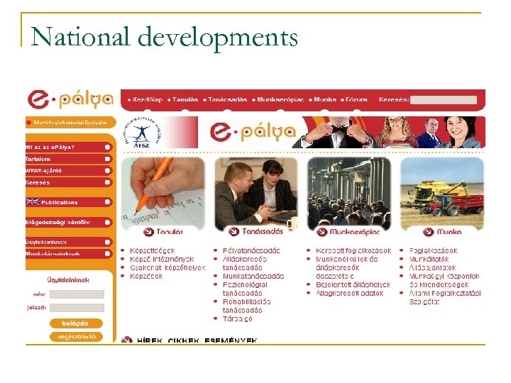 National developments 