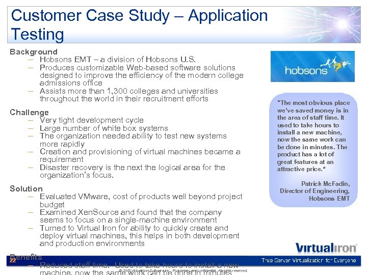 Customer Case Study – Application Testing Background – Hobsons EMT – a division of