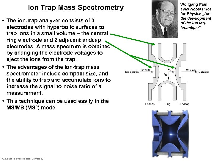 Ion Trap Mass Spectrometry • The ion-trap analyzer consists of 3 electrodes with hyperbolic
