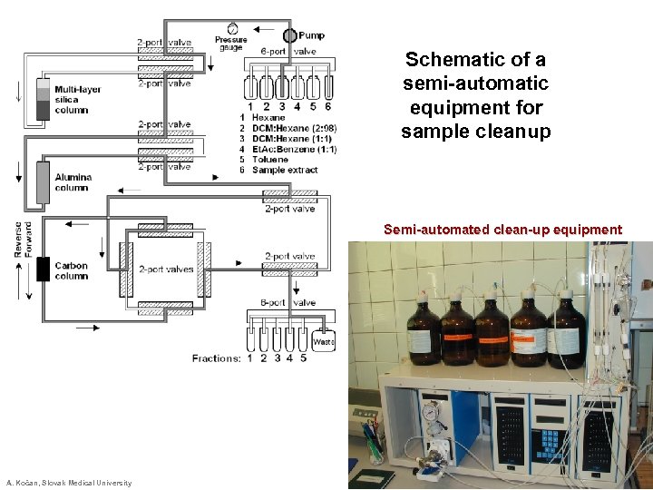 Schematic of a semi-automatic equipment for sample cleanup Semi-automated clean-up equipment A. Kočan, Slovak