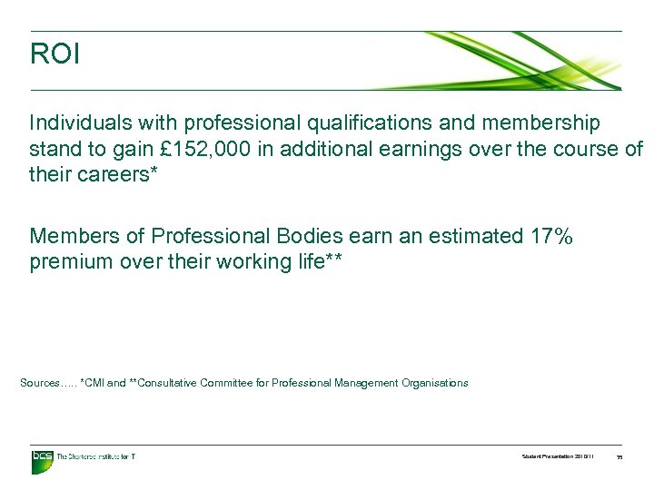 ROI Individuals with professional qualifications and membership stand to gain £ 152, 000 in