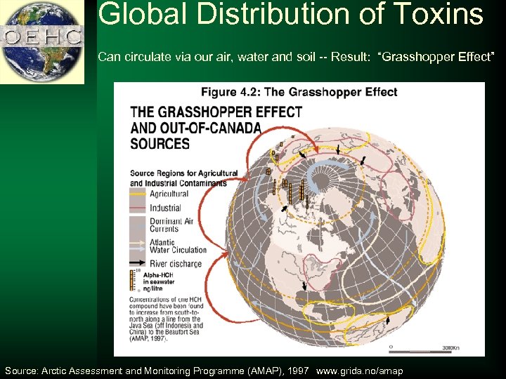 Global Distribution of Toxins Can circulate via our air, water and soil -- Result: