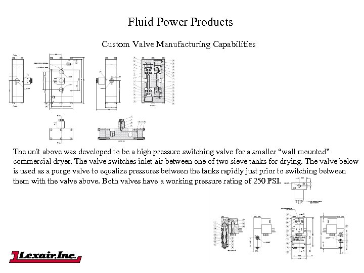 Fluid Power Products Custom Valve Manufacturing Capabilities The unit above was developed to be