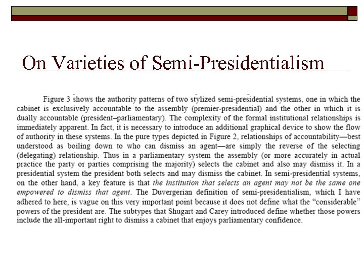 On Varieties of Semi-Presidentialism 