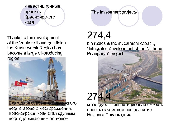 Инвестиционные проекты Красноярского края Thanks to the development of the Vankor oil and gas