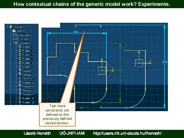 How contextual chains of the generic model work? Experiments. Two more constraints are defined