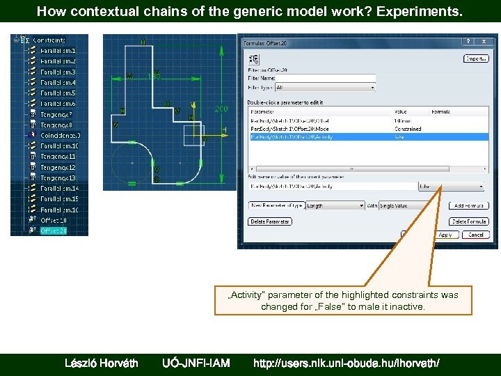 How contextual chains of the generic model work? Experiments. „Activity” parameter of the highlighted