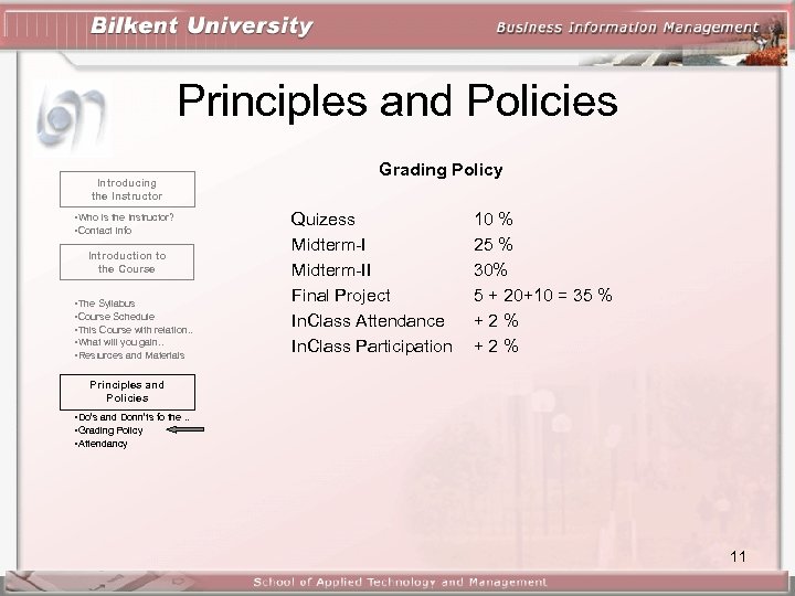 Principles and Policies Introducing the Instructor • Who is the Instructor? • Contact Info