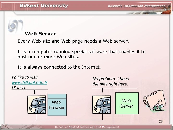 Web Server Every Web site and Web page needs a Web server. It is