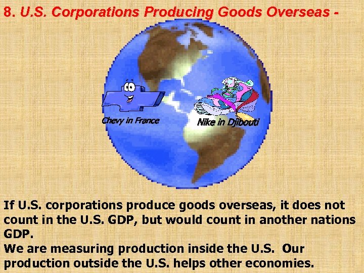 8. U. S. Corporations Producing Goods Overseas - Chevy in France Nike in Djibouti