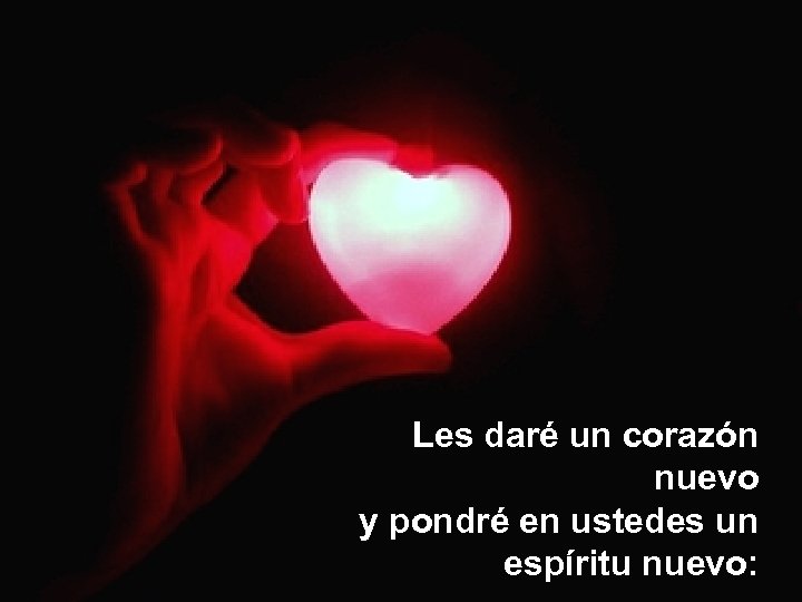 Les daré un corazón nuevo y pondré en ustedes un espíritu nuevo: 
