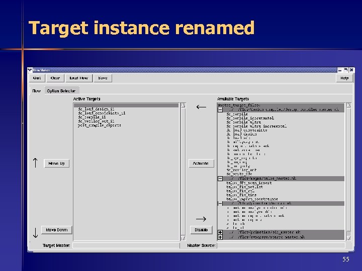 Target instance renamed 55 