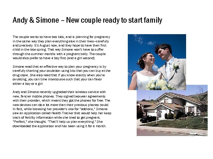 Andy & Simone – New couple ready to start family The couple wants to
