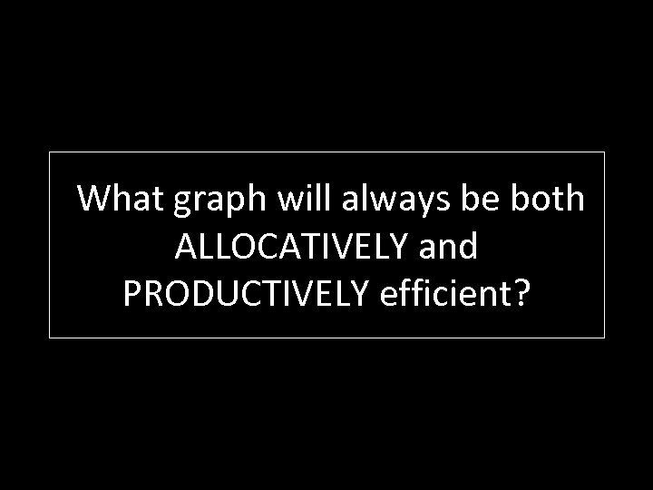 What graph will always be both ALLOCATIVELY and PRODUCTIVELY efficient? 
