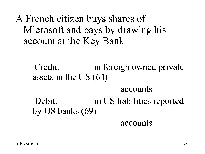 A French citizen buys shares of Microsoft and pays by drawing his account at