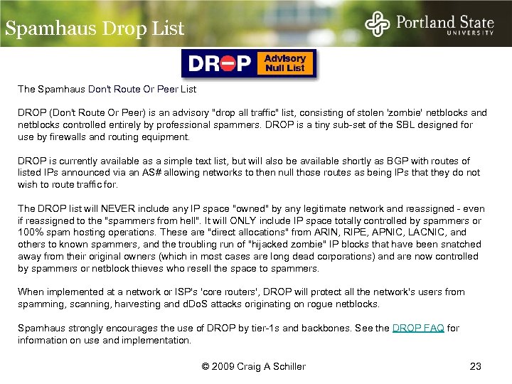 Spamhaus Drop List The Spamhaus Don't Route Or Peer List DROP (Don't Route Or