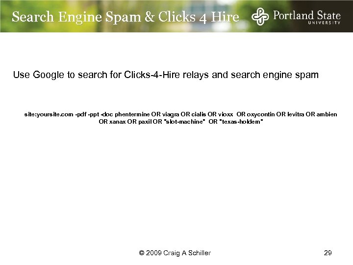 Search Engine Spam & Clicks 4 Hire Use Google to search for Clicks-4 -Hire