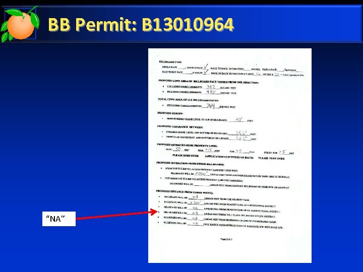 BB Permit: B 13010964 “NA” 