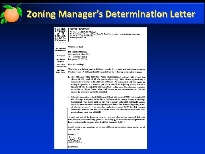 Zoning Manager’s Determination Letter 