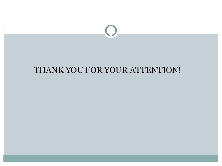 THANK YOU FOR YOUR ATTENTION! 