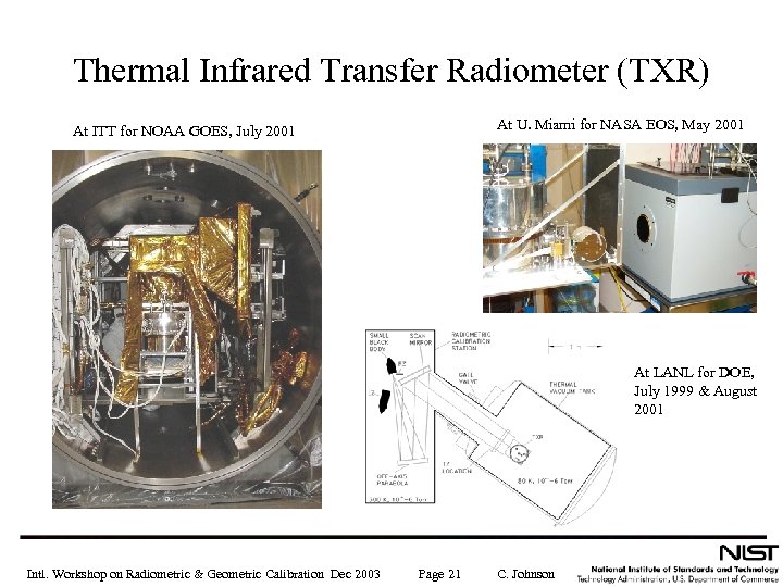 Thermal Infrared Transfer Radiometer (TXR) At U. Miami for NASA EOS, May 2001 At