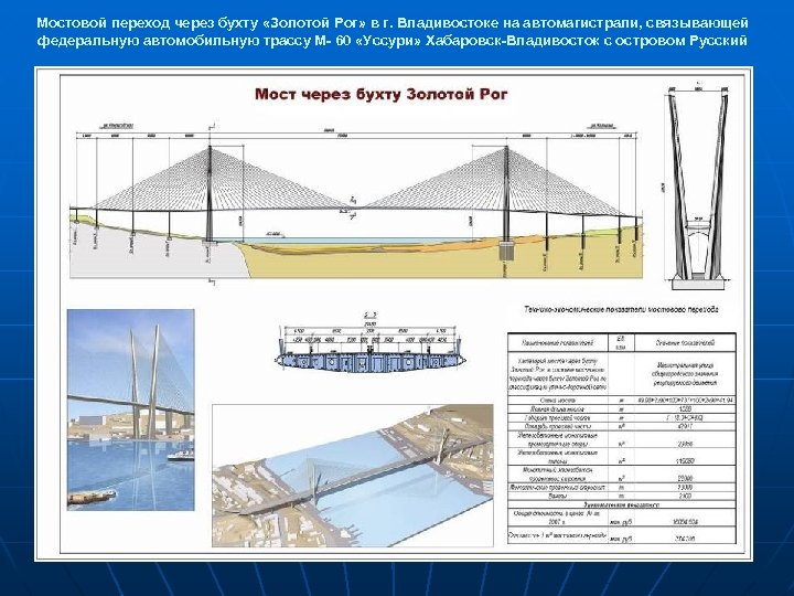 Мостовой переход через бухту «Золотой Рог» в г. Владивостоке на автомагистрали, связывающей федеральную автомобильную