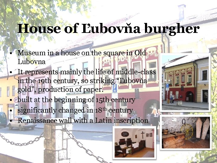 House of Ľubovňa burgher • Museum in a house on the square in Old