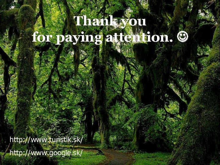 Thank you for paying attention. http: //www. turistik. sk/ http: //www. google. sk/ 