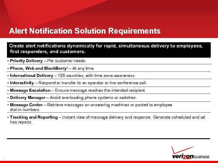 Alert Notification Solution Requirements Create alert notifications dynamically for rapid, simultaneous delivery to employees,