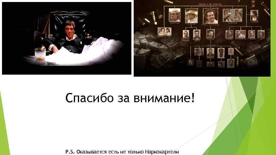 Спасибо за внимание! P. S. Оказывается есть не только Наркокартели 