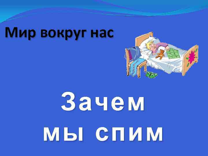 Мир вокруг нас Зачем мы спим 