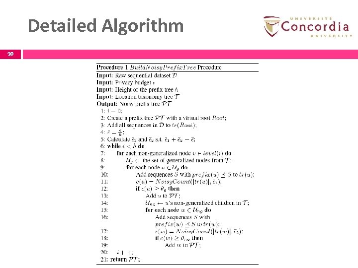 Detailed Algorithm 39 39 