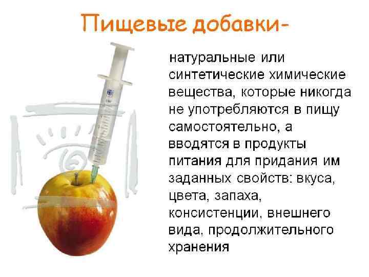 Пищевые добавки Это природные соединения и химические вещества, которые сами по себе обычно не