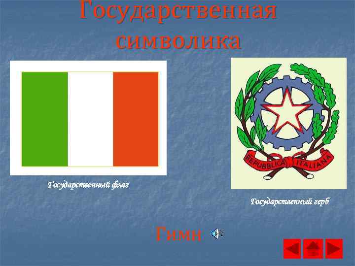 Государственная символика Государственный флаг Государственный герб Гимн 