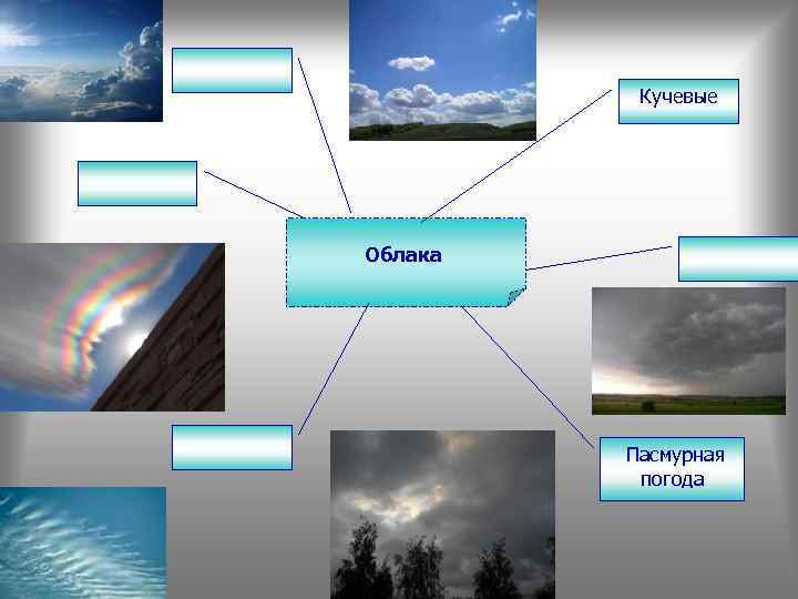 Подпишите виды облаков показанных на рисунках