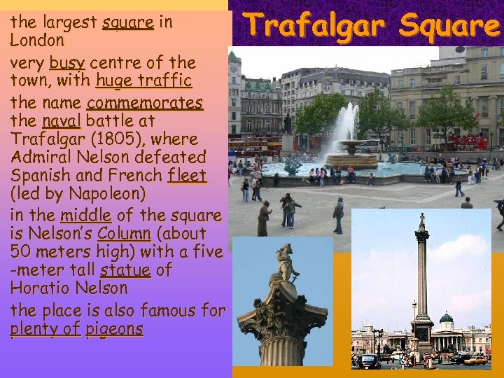 the largest square in London very busy centre of the town, with huge traffic