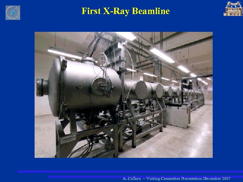 First X-Ray Beamline A. Collura – Visiting Committee Presentation December 2007 