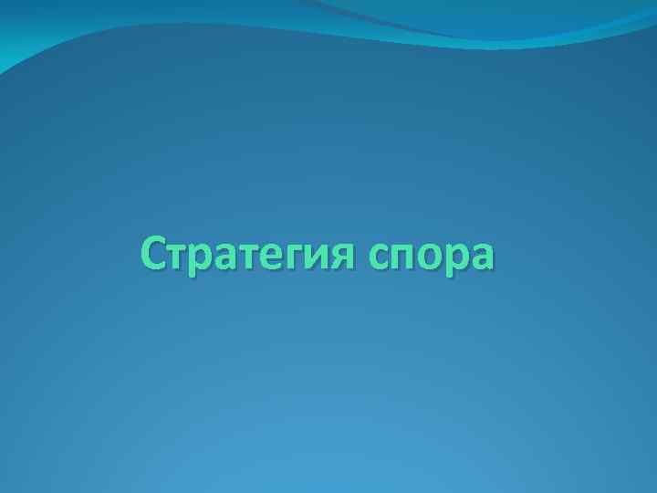 Стратегия спора 