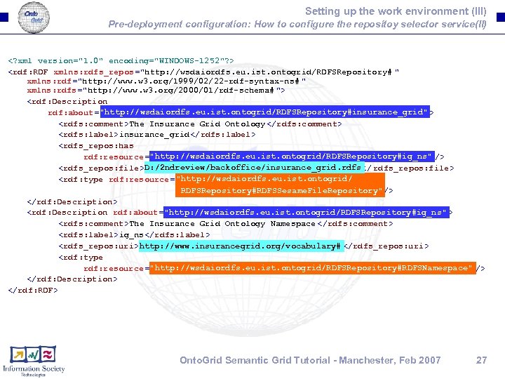 Setting up the work environment (III) Pre-deployment configuration: How to configure the repositoy selector