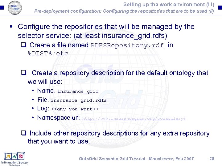 Setting up the work environment (III) Pre-deployment configuration: Configuring the repositories that are to