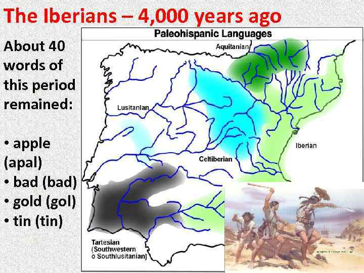 The Iberians – 4, 000 years ago About 40 words of this period remained: