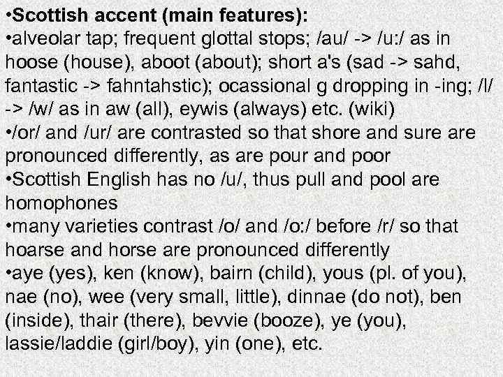 Scottish accent