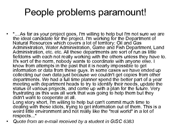 People problems paramount! • 