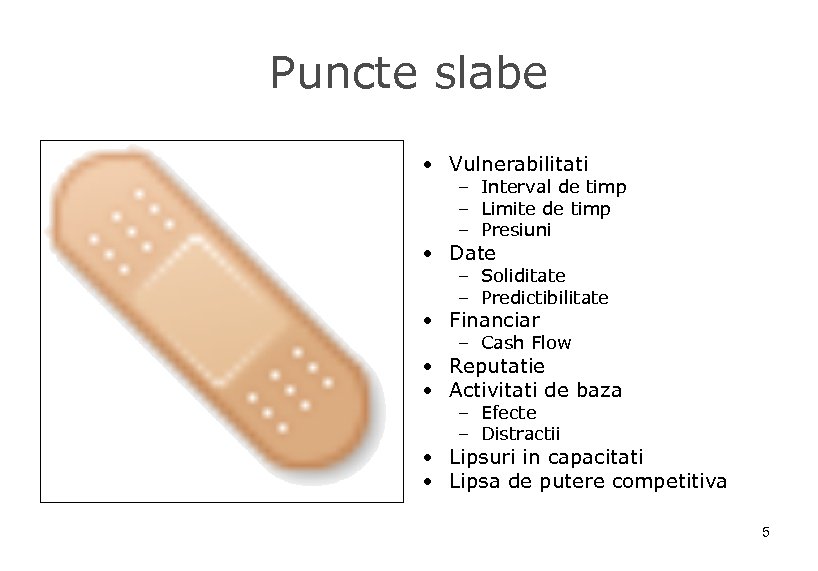 Puncte slabe • Vulnerabilitati – Interval de timp – Limite de timp – Presiuni