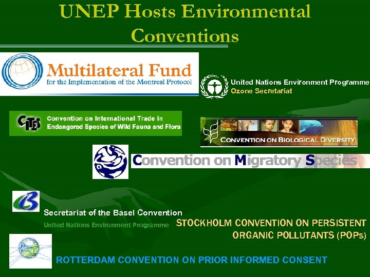 UNEP Hosts Environmental Conventions United Nations Environment Programme Ozone Secretariat of the Basel Convention