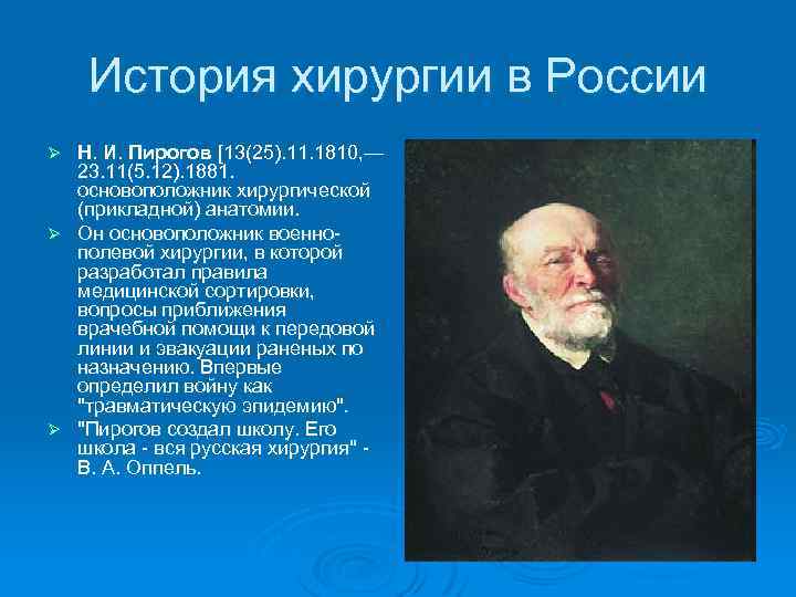 Н и пирогов основатель хирургической анатомии