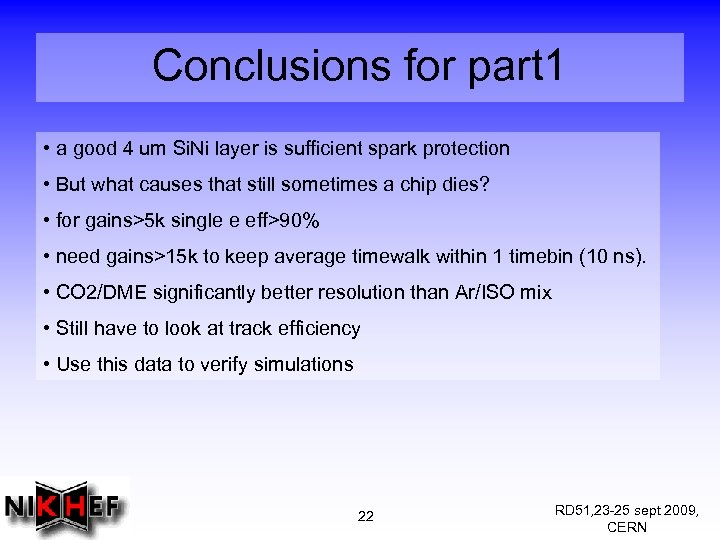 Conclusions for part 1 • a good 4 um Si. Ni layer is sufficient