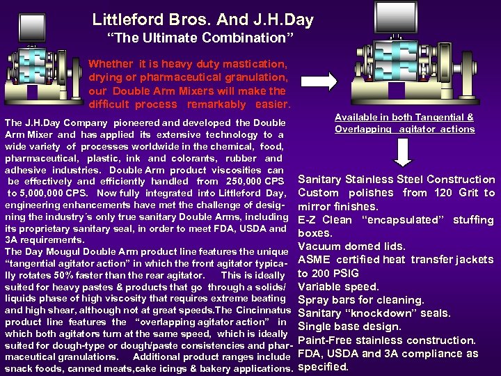 Littleford Bros. And J. H. Day “The Ultimate Combination” Whether it is heavy duty