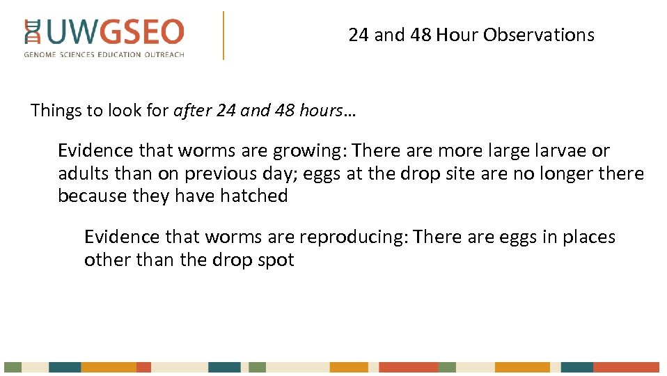 24 and 48 Hour Observations Things to look for after 24 and 48 hours…