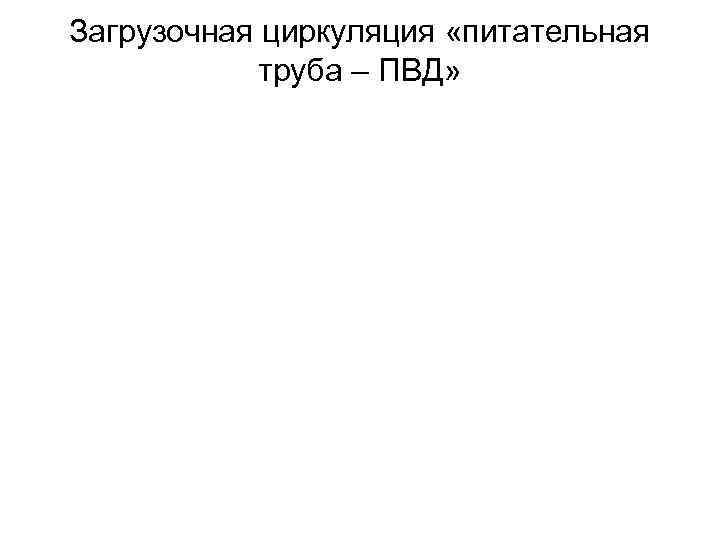 Загрузочная циркуляция «питательная труба – ПВД» 